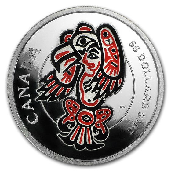 2016 Canada 5 oz Silver Mythical Realms of the Haida: Eagle 2016 Canada 5 oz Silver Mythical Realms of the Haida: Eagle